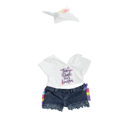 Unicorn Hoodie with Jean Shorts