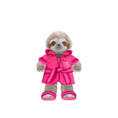 Sloth Plushie With Pink Robe and Sandals