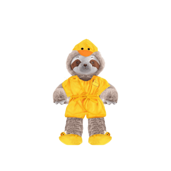 Sloth Plushie With Duck Robe And Slippers