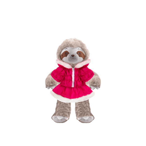 Sloth Plushie with Hot Pink Coat and Skirt