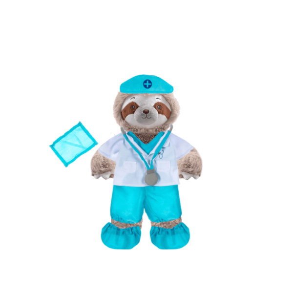 Sloth Plushie with Doctor’s outfit