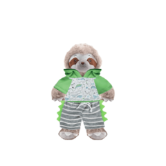 Sloth Plushie with Dino Hoodie and Shorts