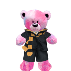 Pinky Teddy Plushie With Yellow Wizard Costume