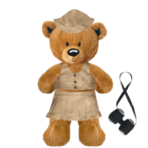 Brown Teddy Plushie with Safari Outfit and Skirt