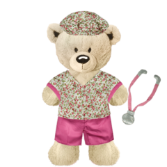 White Teddy Plushie with Nurse Outfit