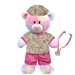Rainbow Teddy Plushie with Nurse Outfit