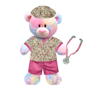 Rainbow Teddy Plushie with Nurse Outfit