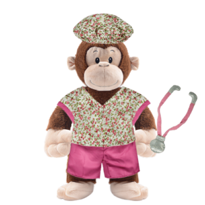 Monkey Plushie with Nurse Outfit