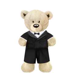 White Teddy Plushie with Tuxedo