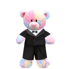Rainbow Teddy Plushie with Tuxedo