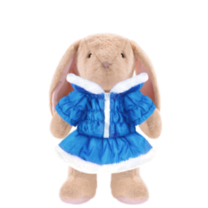 Bunny Plushie with Light Blue Coat and Skirt