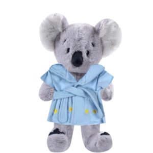Koala Plushie With Blue Bear Bathrobe