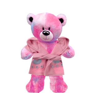 Pinky Teddy Plushie With Bunny Bathrobe