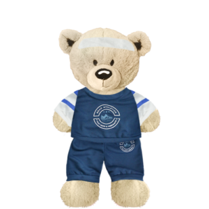 White Teddy Plushie with Athletic Outfit