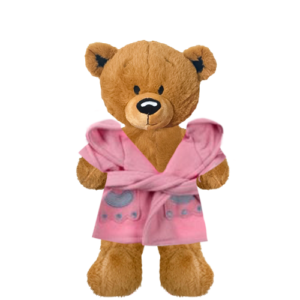 Brown Teddy Plushie With Bunny Bathrobe