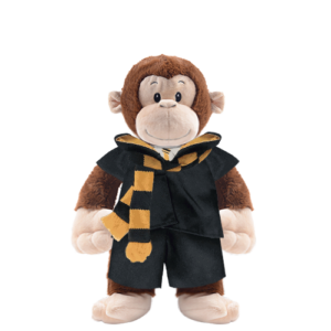 Monkey Plushie With Yellow Wizard Costume
