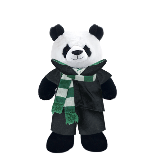 Panda Plushie With Green Wizard Costume