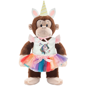 Monkey Plushie With Unicorn Outfit