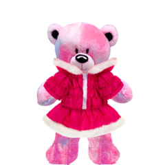 Pinky Teddy Plushie with Hot Pink Coat and Skirt