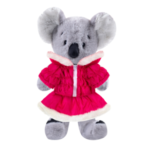 Koala Plushie with Hot Pink Coat and Skirt