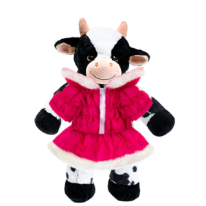 Cow Plushie with Hot Pink Coat and Skirt