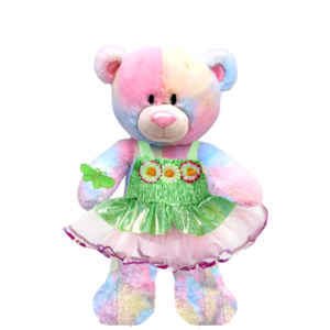 Rainbow Teddy Plushie with Fairy Costume