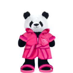 Panda Plushie With Pink Robe and Sandals