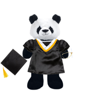 Panda Plushie with Graduation Cap and Gown