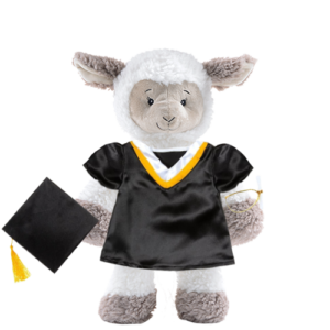 Sheep Plushie with Graduation Cap and Gown