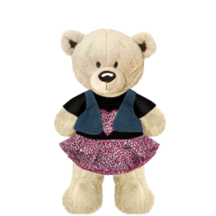 White Teddy Plushie With Wild Girl Outfit