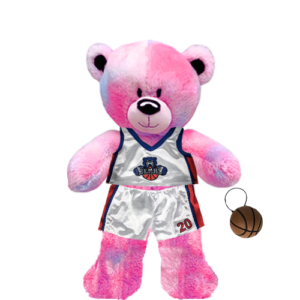 Pinky Teddy Plushie with Basketball Uniform
