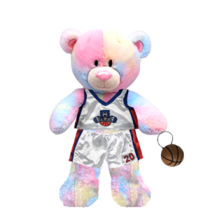Rainbow Teddy Plushie with Basketball Uniform