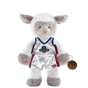 Sheep Plushie with Basketball Uniform
