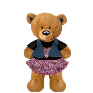 Brown Teddy Plushie With Wild Girl Outfit