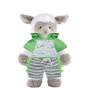 Sheep Plushie with Dino Hoodie and Shorts
