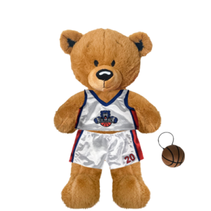 Brown Teddy Plushie with Basketball Uniform