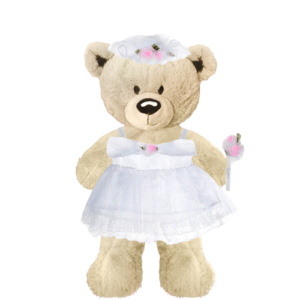 White Teddy Plushie with Bride Outfit