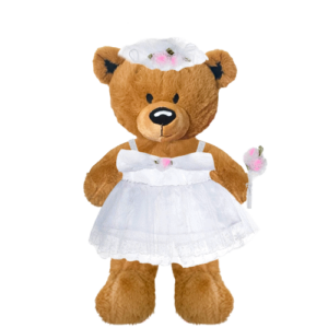 Brown Teddy Plushie with Bride Outfit