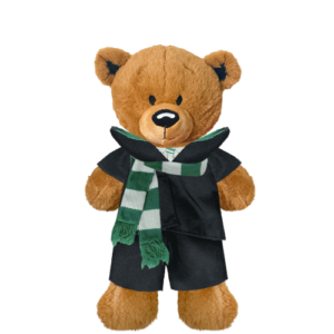 Brown Teddy Plushie With Green Wizard Costume