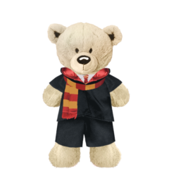 White Teddy Plushie with Red Wizard Costume