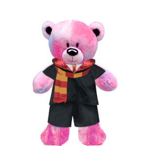 Pinky Teddy Plushie with Red Wizard Costume