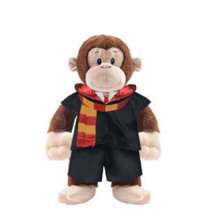Monkey Plushie with Red Wizard Costume