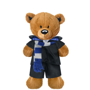 Brown Teddy Plushie With Blue Wizard Costume