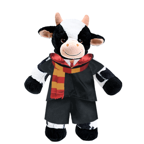 Cow Plushie with Red Wizard Costume