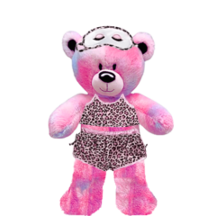 Pinky Teddy Plushie with Pink Leopard PJ