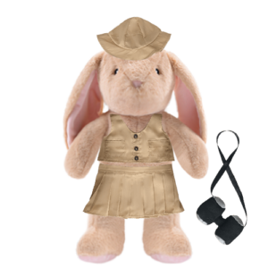 Bunny Plushie with Safari Outfit and Skirt