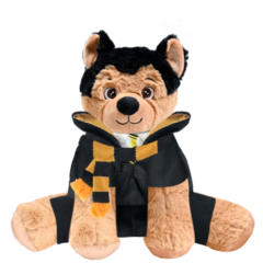 German Shepherd Plushie With Yellow Wizard Costume