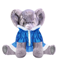 Elephant Plushie with Light Blue Coat and Skirt