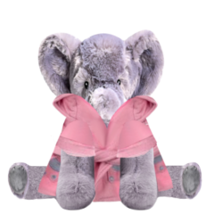 Elephant Teddy Plushie With Bunny Bathrobe