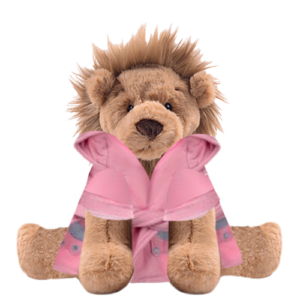 Lion Teddy Plushie With Bunny Bathrobe